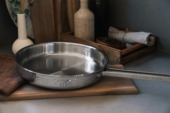 Sartén saltear Modelo M1 forjada Ø28 cm, Cromo con tapa Vargen & Thor