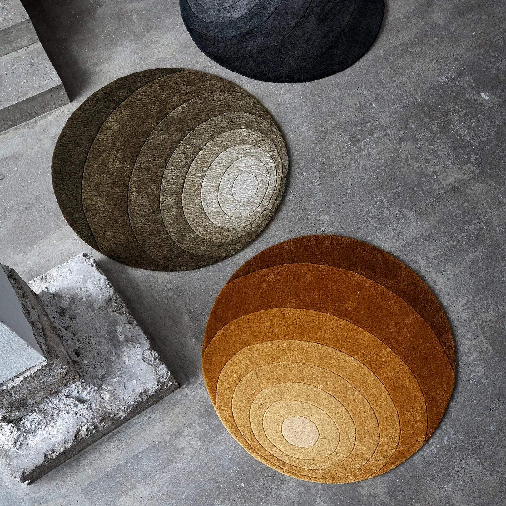 Alfombra Luna Ø120 cm, Dark yellow Verpan