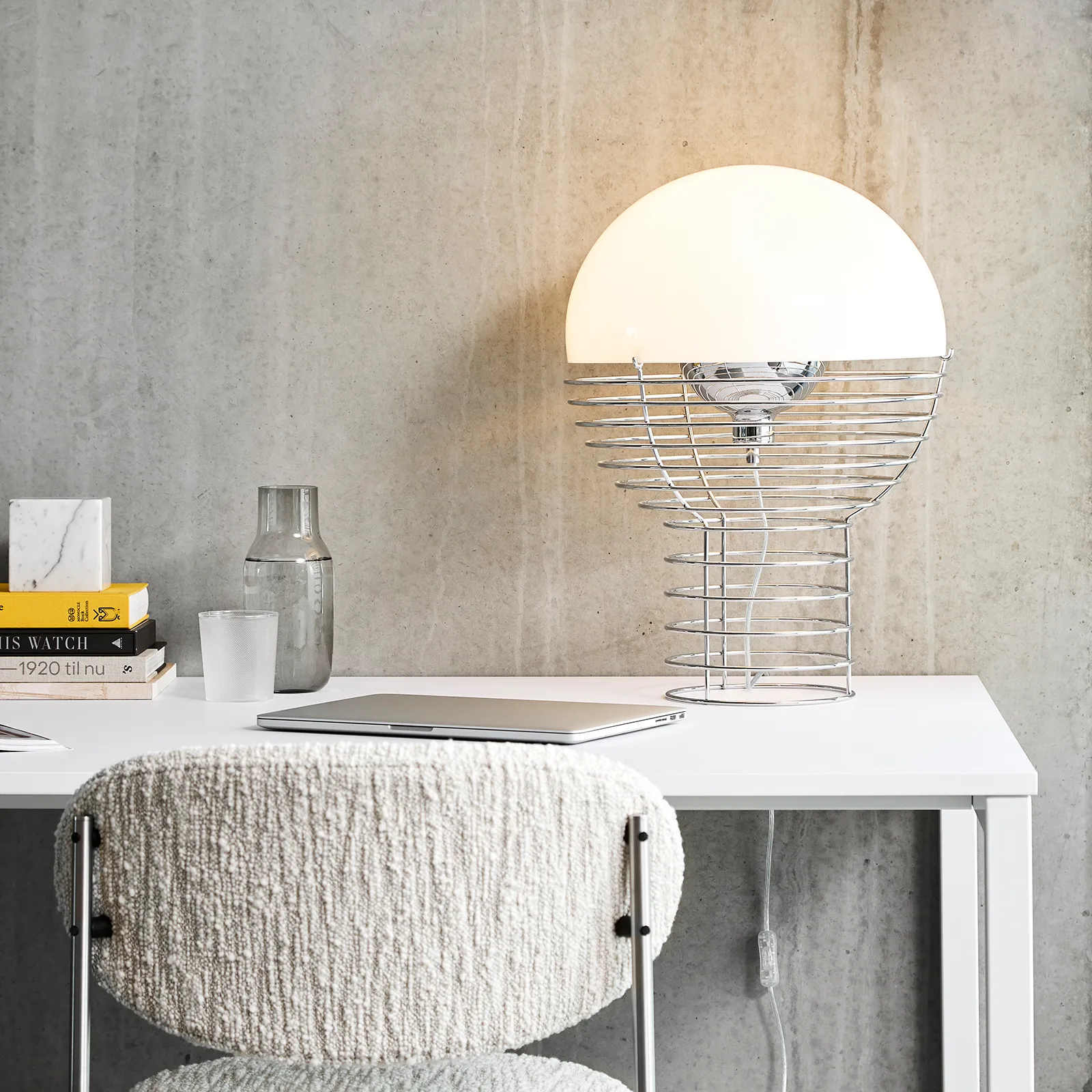 Lámpara de mesa Wire Ø40 cm, blanco Verpan