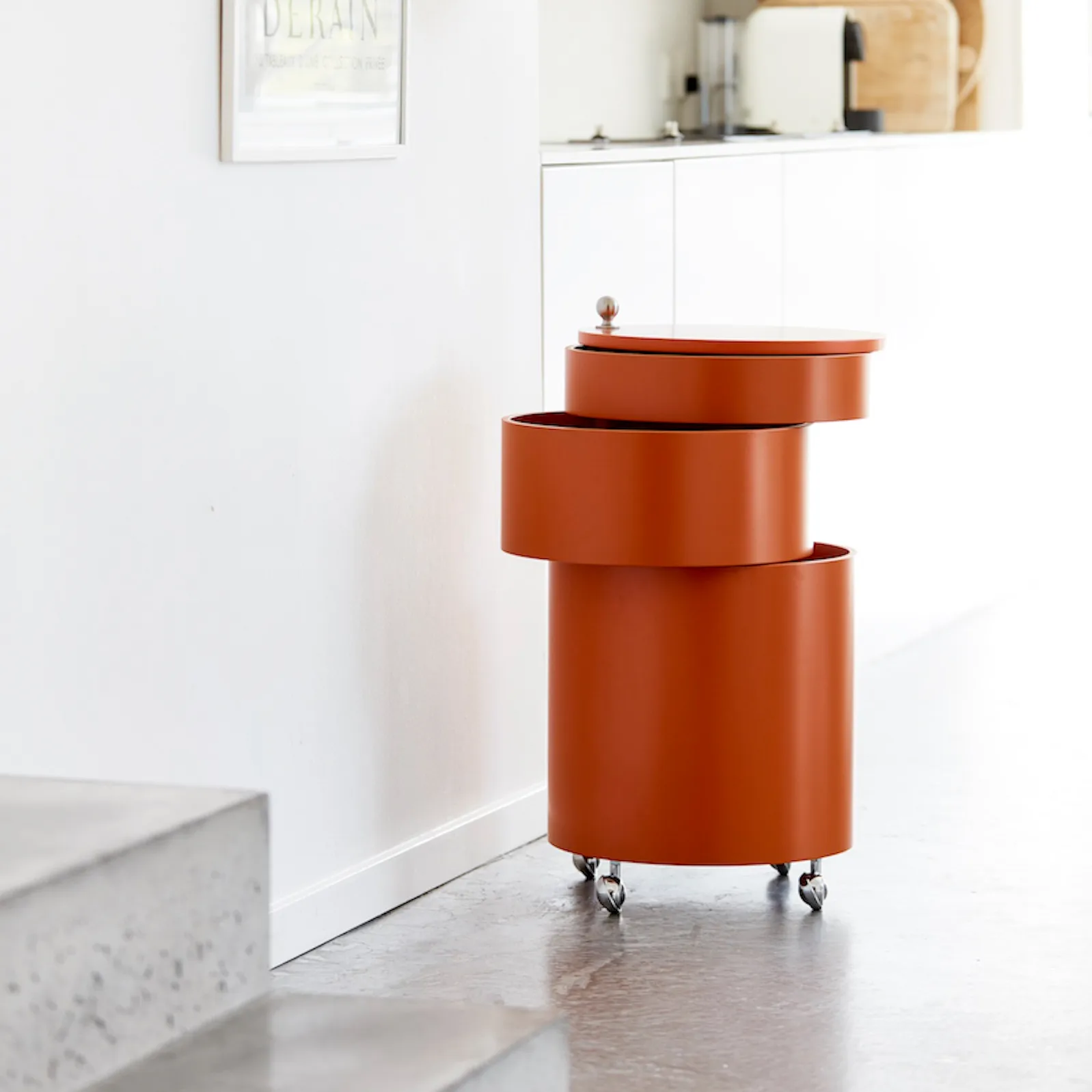 Mesa con ruedas Barboy, naranja Verpan