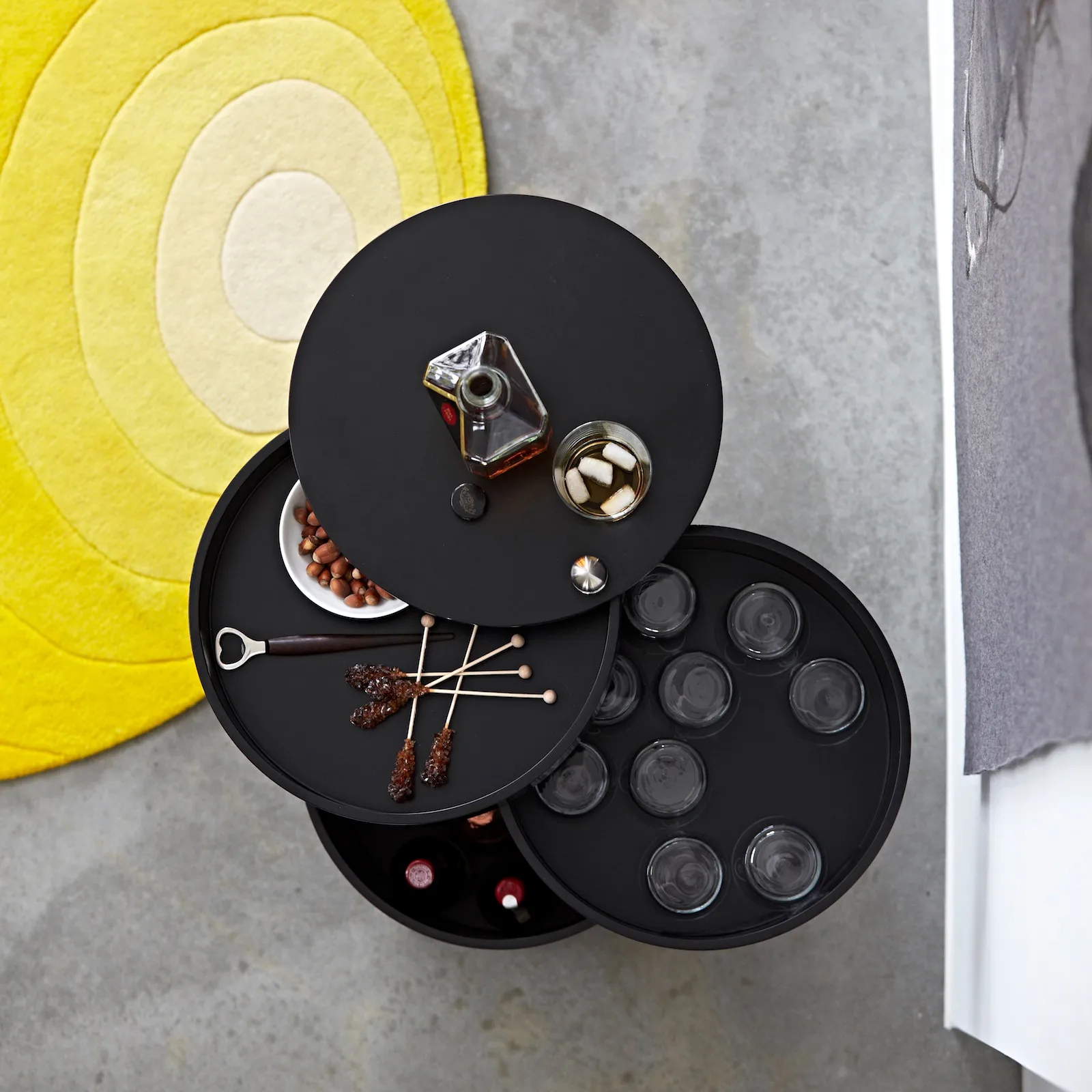 Mesa con ruedas Barboy, negro Verpan