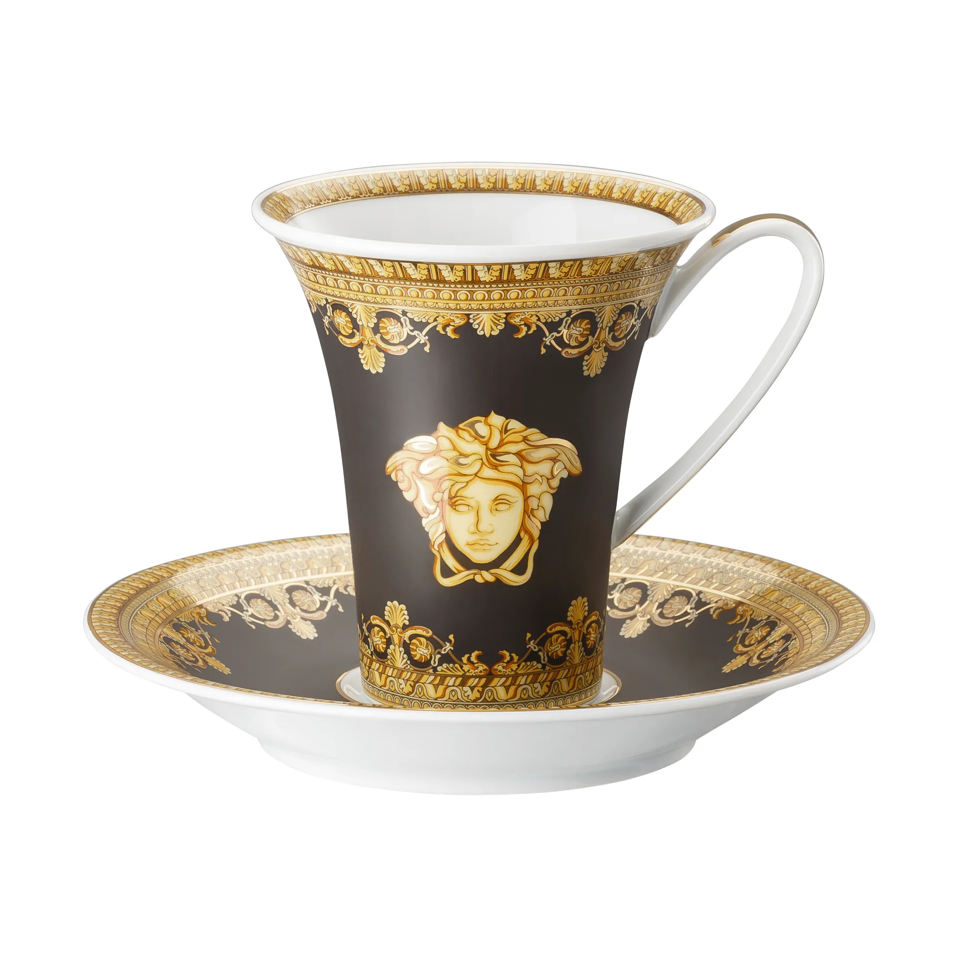Taza con plato Versace I love Baroque, Nero Versace