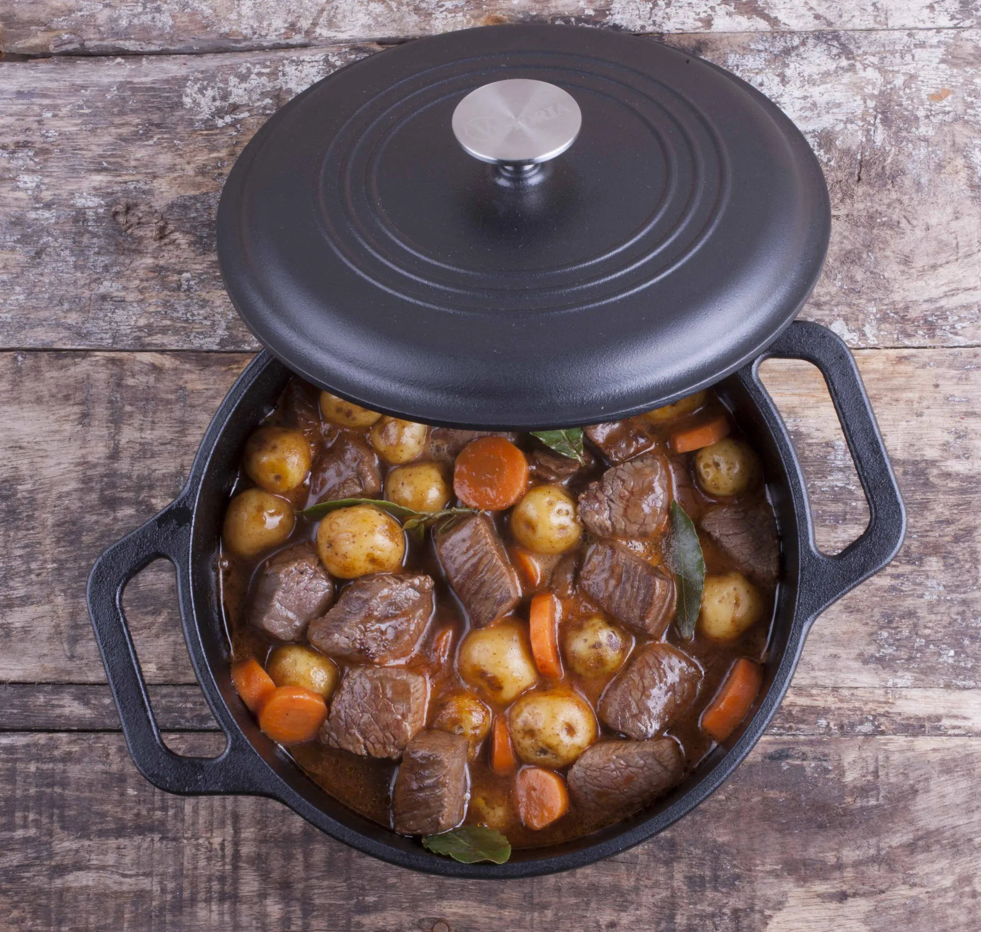 Cacerola de hierro fundido 3,8 l, Negro Victoria