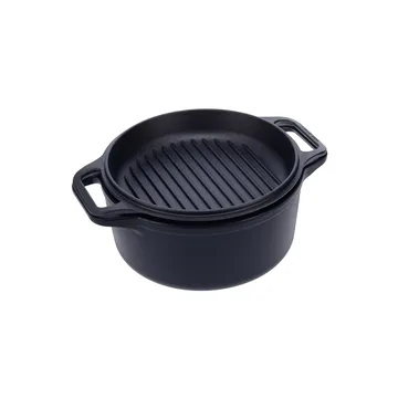 Juego de olla y sartén de hierro fundido Combo Cooker, 2 piezas - Negro - Victoria