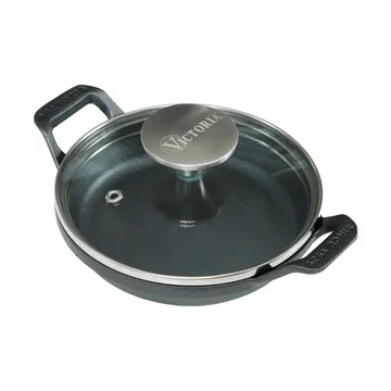 Mini olla redonda de hierro fundido esmaltado con tapa de vidrio - Ø14 cm - Victoria