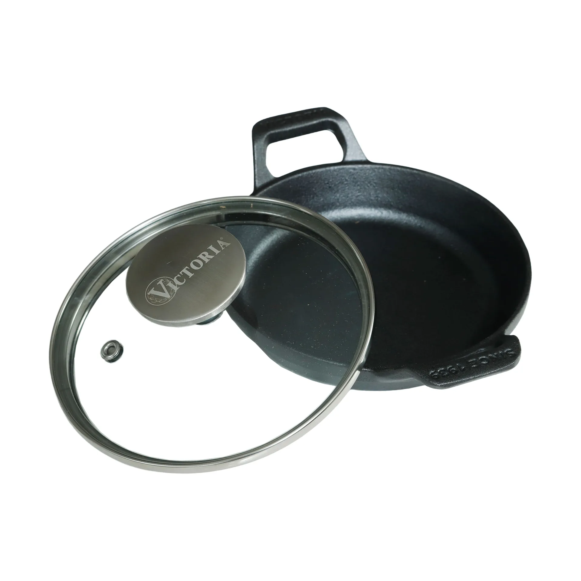 Mini olla redonda de hierro fundido esmaltado con tapa de vidrio, Ø14 cm Victoria
