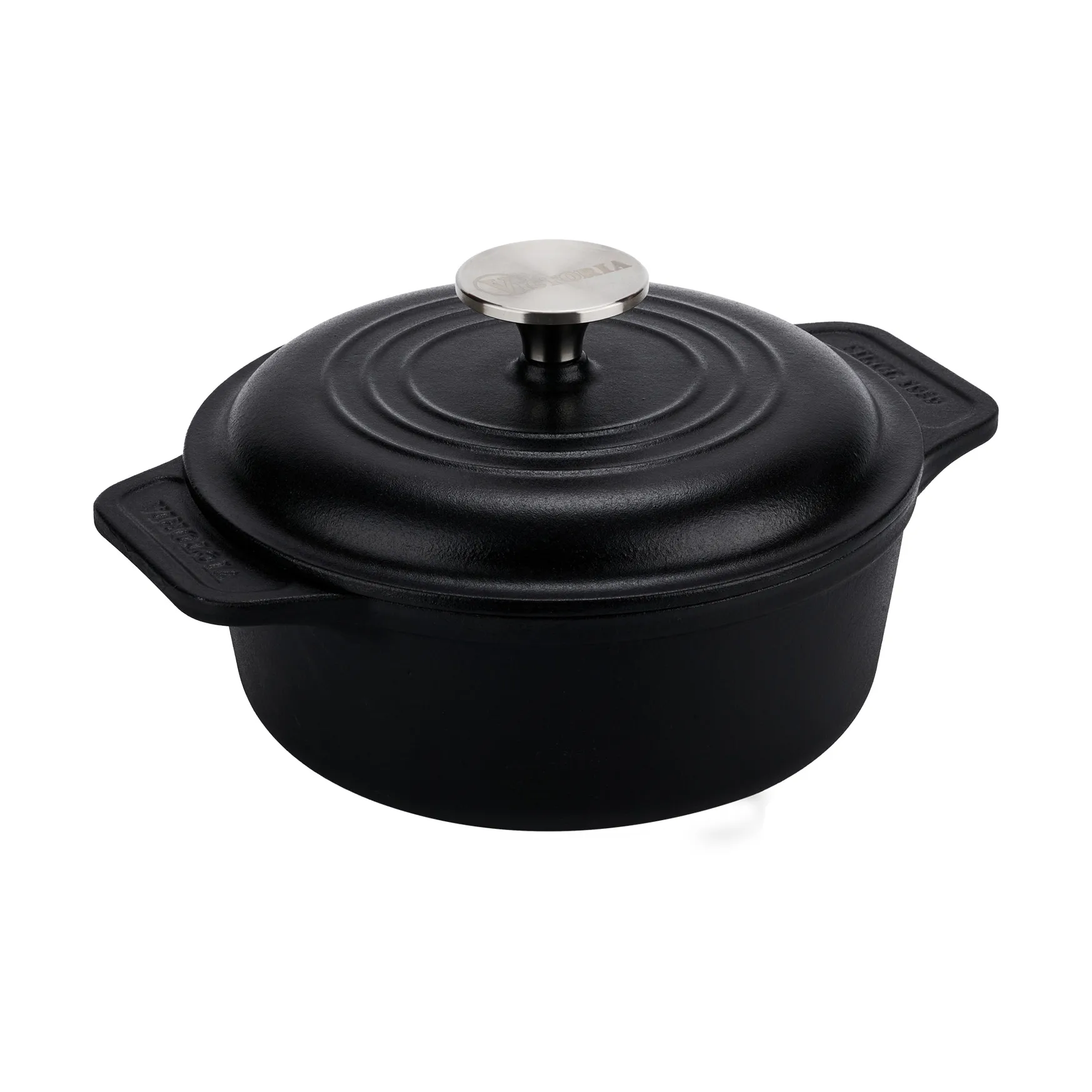 Olla de hierro fundido Victoria, previamente curada, 1,9 L Victoria
