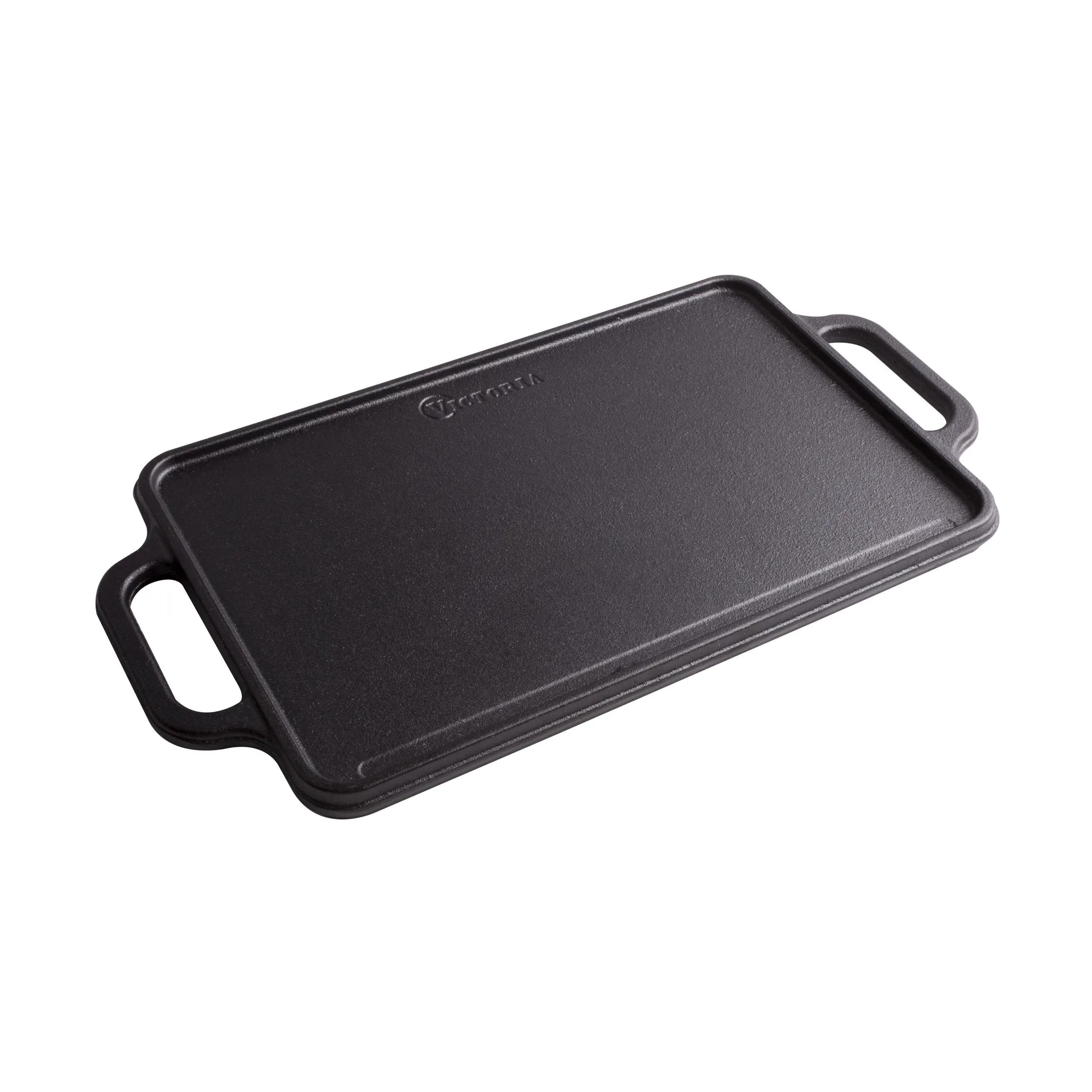 Plancha de hierro fundido reversible 21×33 cm, Negro Victoria
