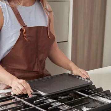 Plancha de hierro fundido reversible 21×33 cm - Negro - Victoria