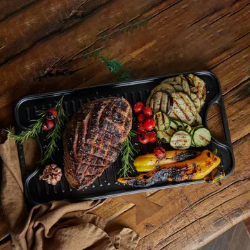 Plancha de hierro fundido reversible 25x47 cm - Negro - Victoria