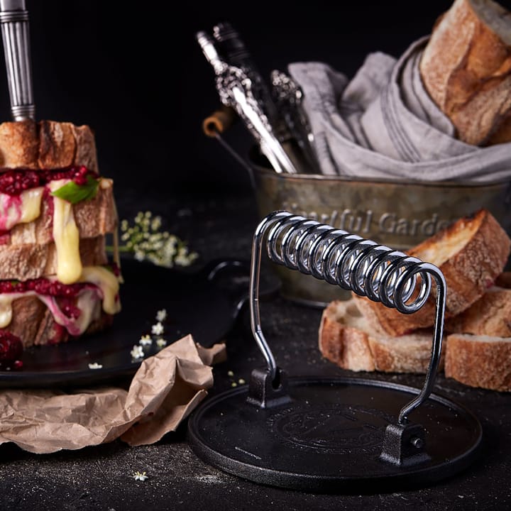 Prensa para hamburguesas Victoria esmaltada Ø16,5 cm, Negro Victoria