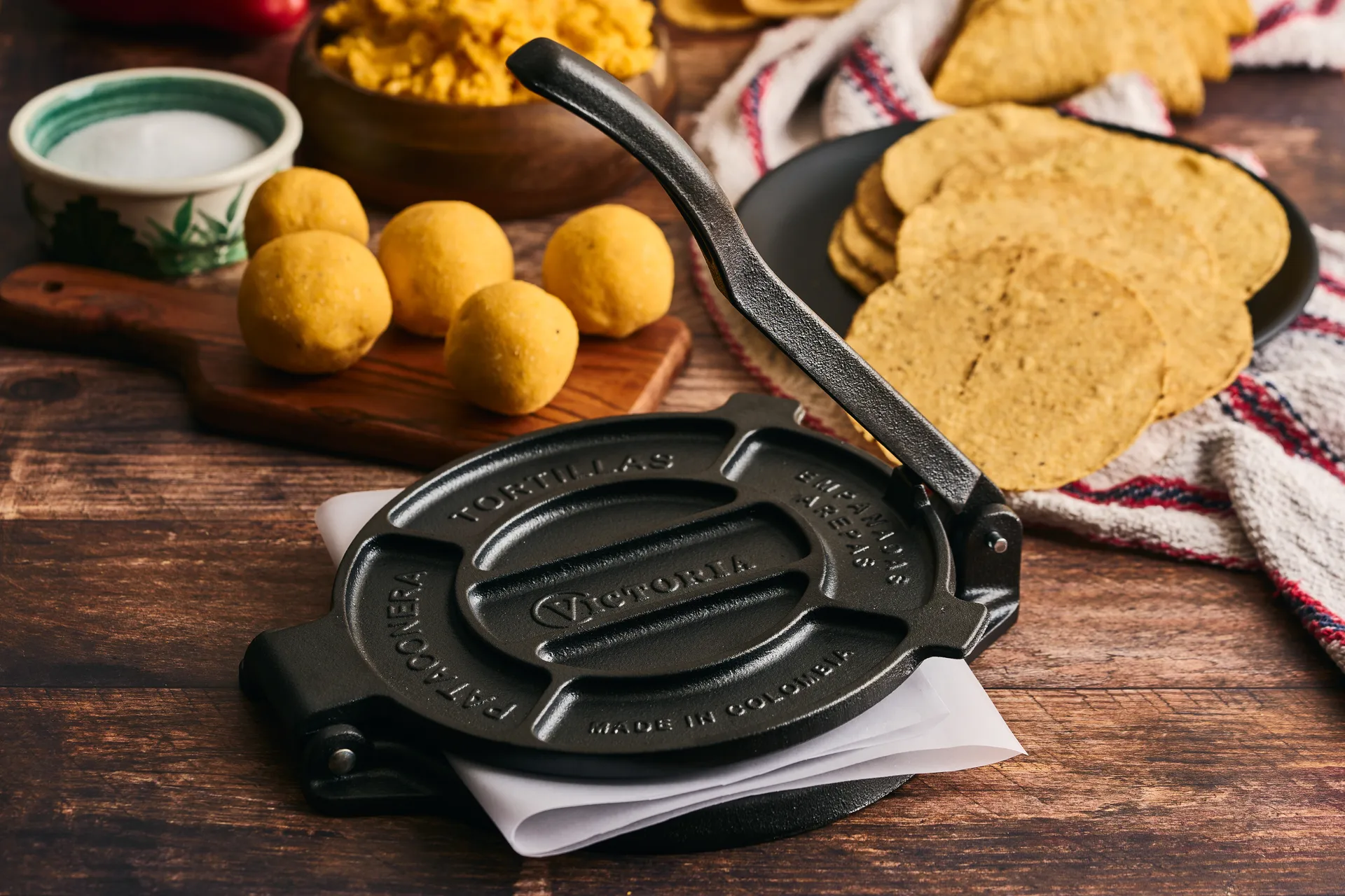 Prensa para tortillas de hierro fundido 20 cm, Negro Victoria
