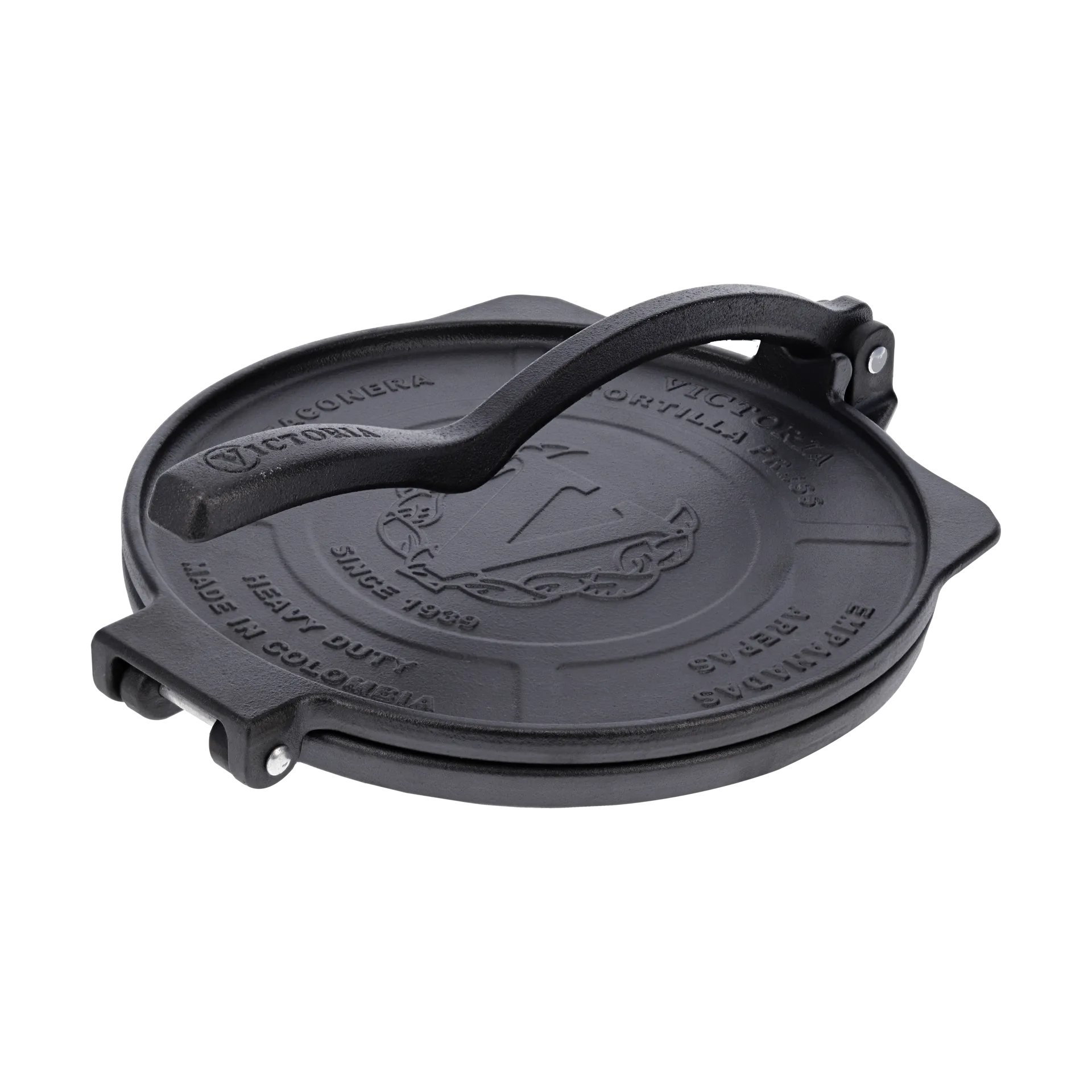 Prensa para tortillas Heavy duty Ø25 cm, Negro, hierro fundido Victoria