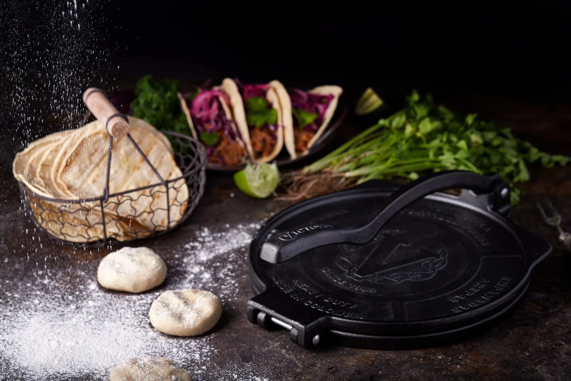 Prensa para tortillas Heavy duty Ø25 cm, Negro Victoria