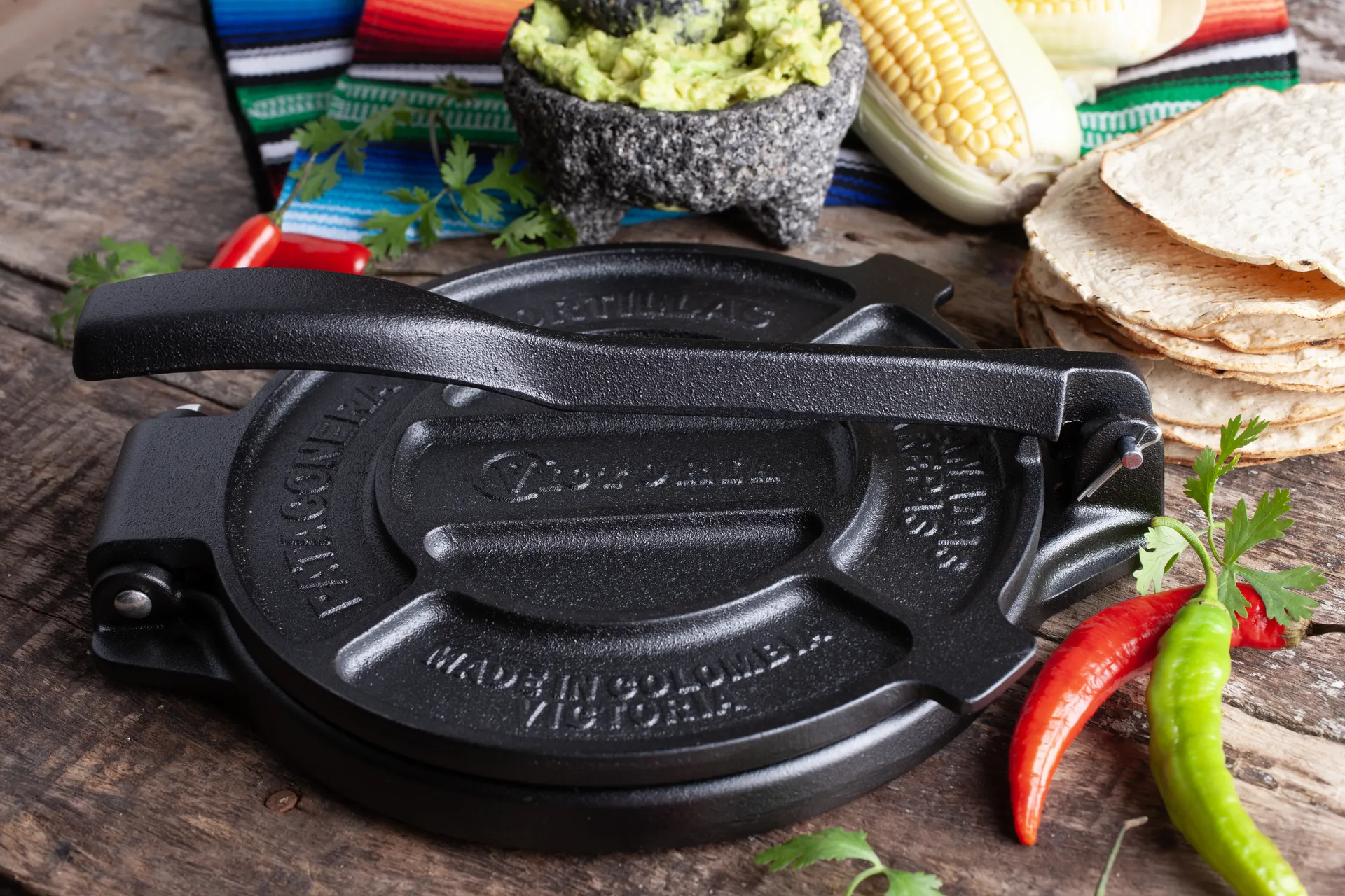 Prensa para tortillas Victoria 16,5 cm hierro fundido negro, Negro Victoria