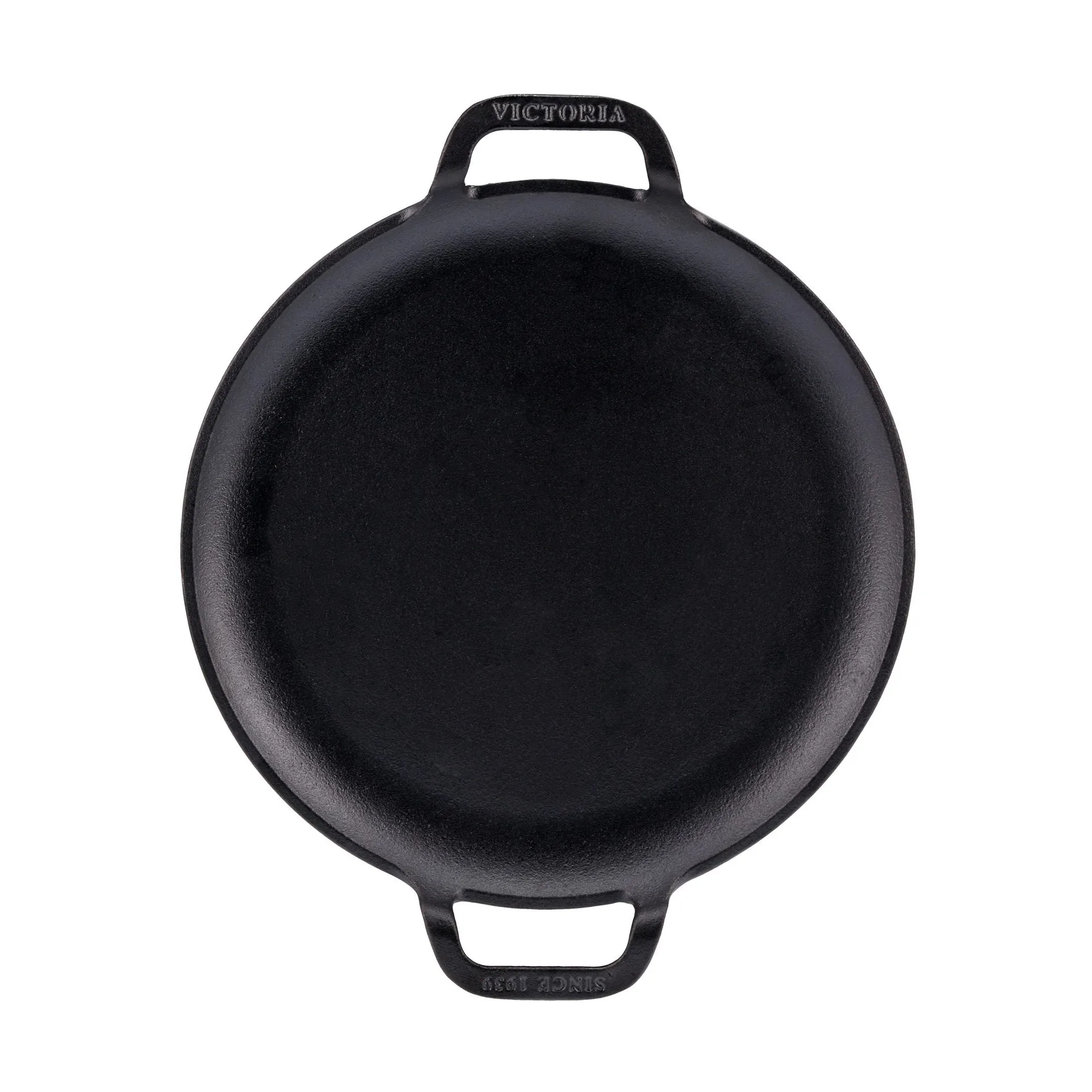 Sartén Comal Victoria con dos asas, previamente curado, Ø25 cm Victoria