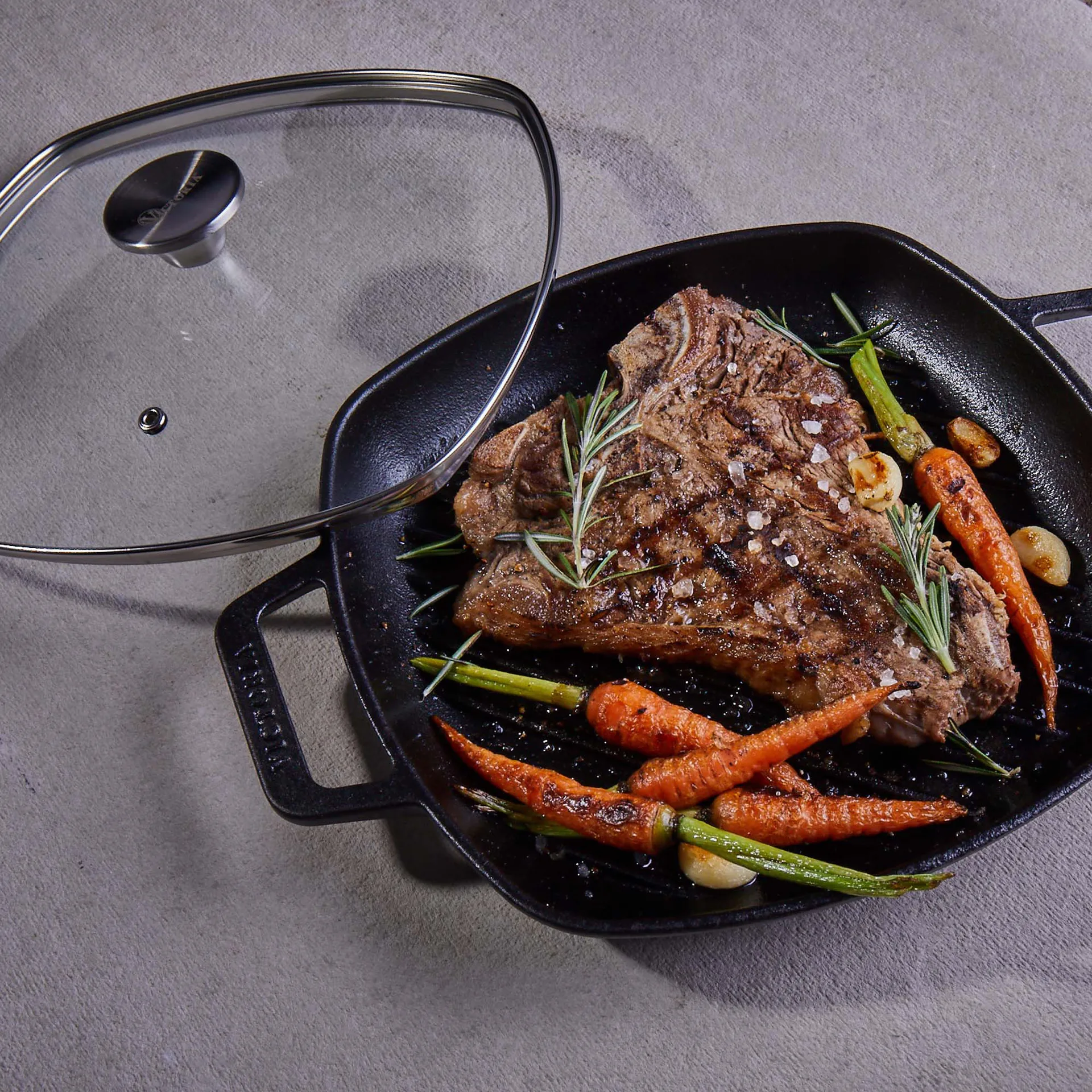 Tapa de vidrio con pomo Victoria, 25x25 cm Victoria