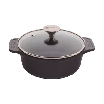 Victoria olla de hierro fundido con tapa de cristal esmaltada - 1,9 l - Victoria