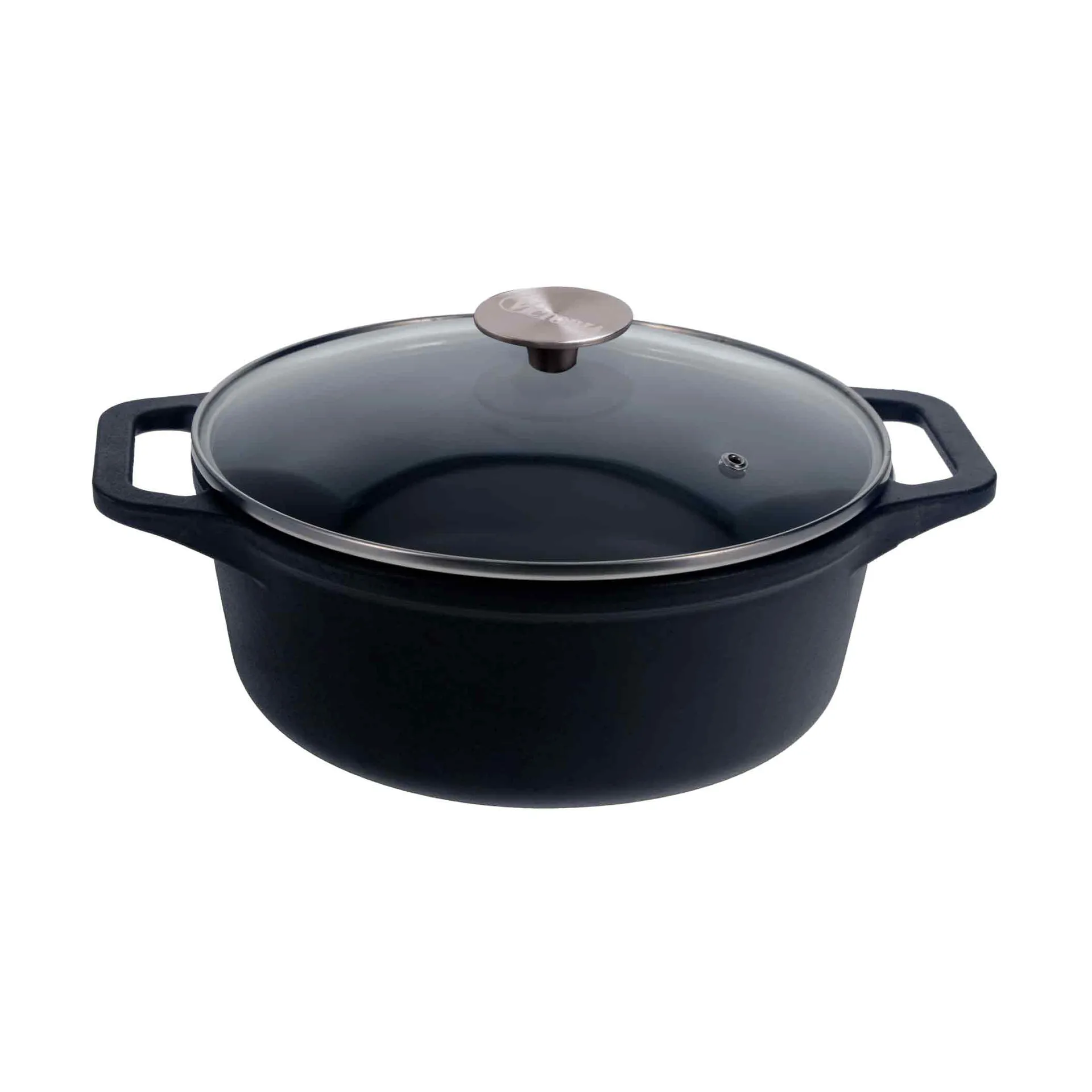 Victoria olla de hierro fundido con tapa de cristal esmaltada, 3,8 l Victoria