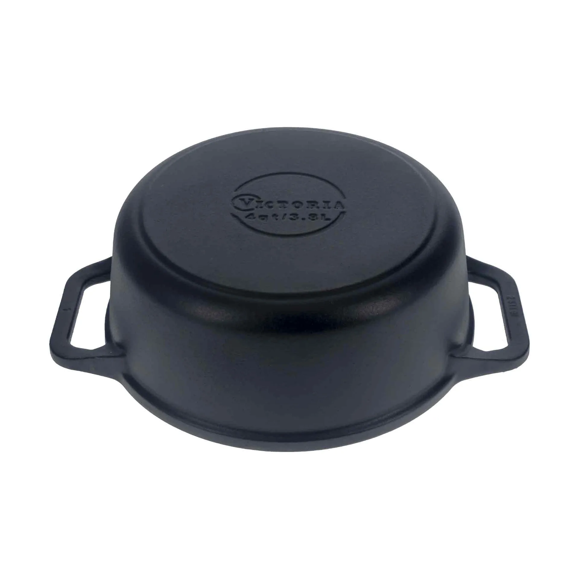 Victoria olla de hierro fundido con tapa de cristal esmaltada, 3,8 l Victoria
