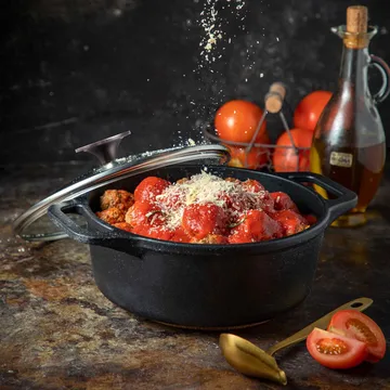 Victoria olla de hierro fundido con tapa de cristal esmaltada - 3,8 l - Victoria