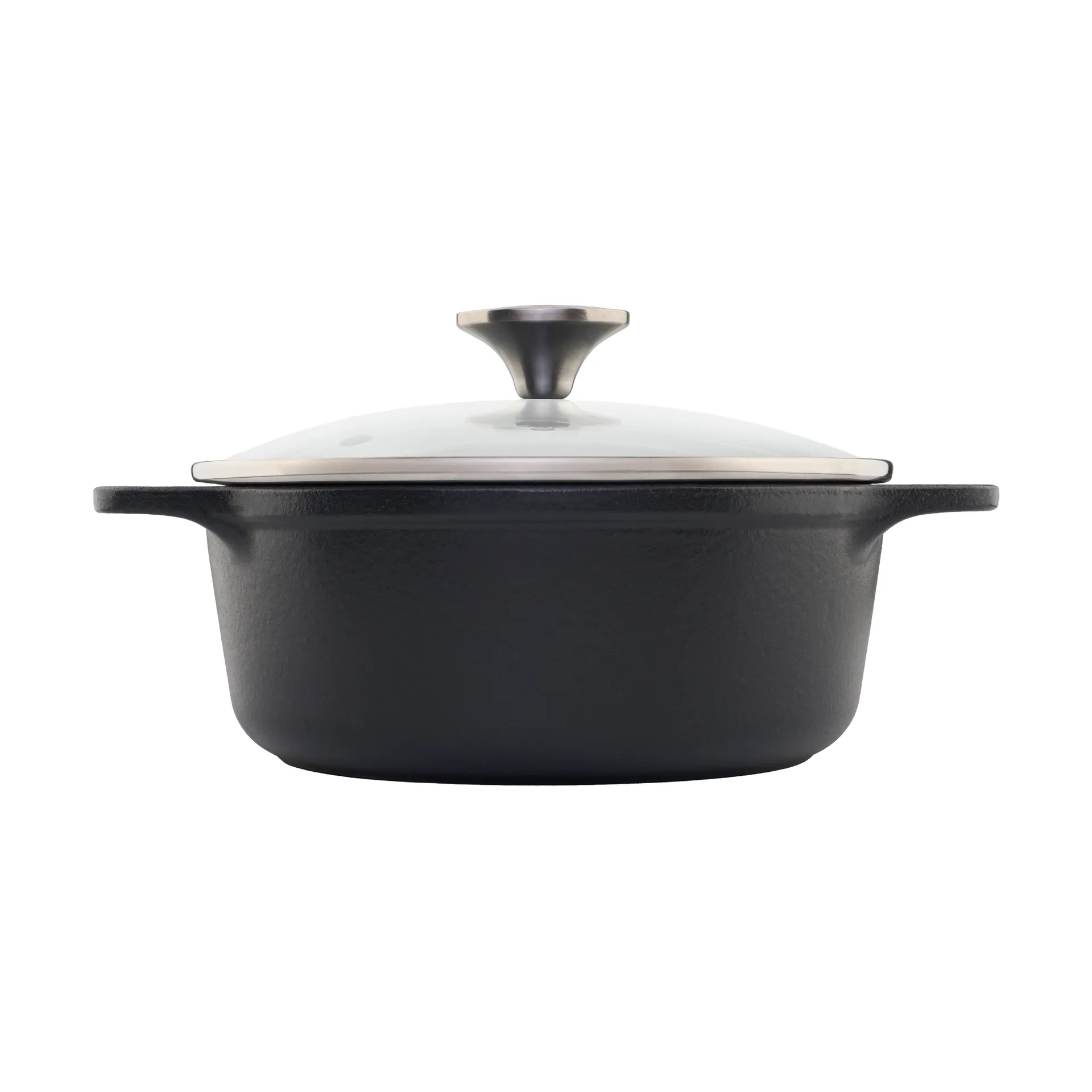 Victoria olla de hierro fundido con tapa de cristal pre-seasoned, 1,9 l Victoria