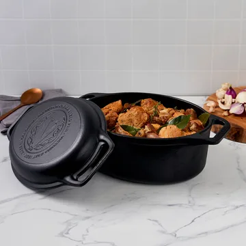 Victoria olla y sartén para pan de hierro fundido esmaltado - 2 piezas - Victoria
