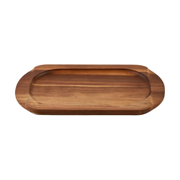 Victoria salvamanteles ovalado para plancha de cocinar de acacia - 34,3x16,4 cm - Victoria