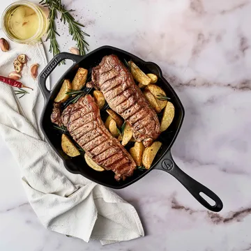 Victoria sartén grill cuadrada de hierro fundido esmaltado - 44,1x28,4 cm - Victoria