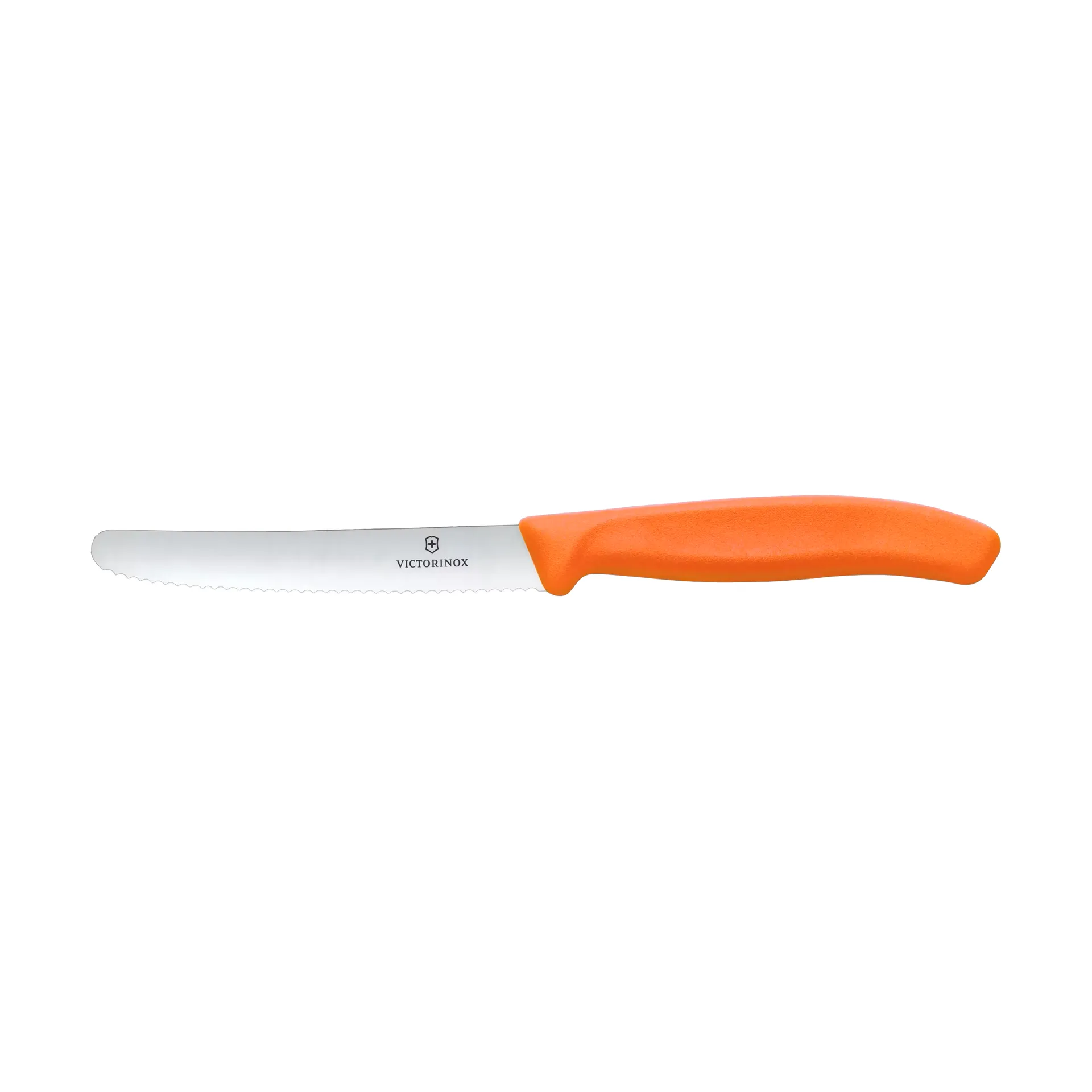 Cuchillo dentado para salchichas/tomates Swiss Classic 11 cm, Naranja Victorinox