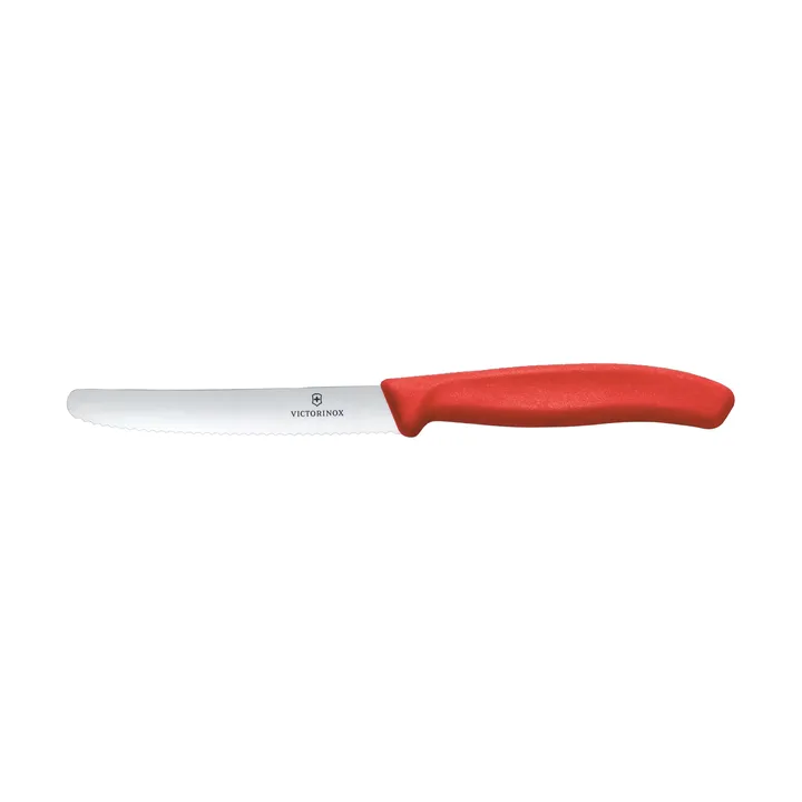 Cuchillo para salchichas/tomate Swiss Classic, dentado, 11 cm - Rojo - Victorinox