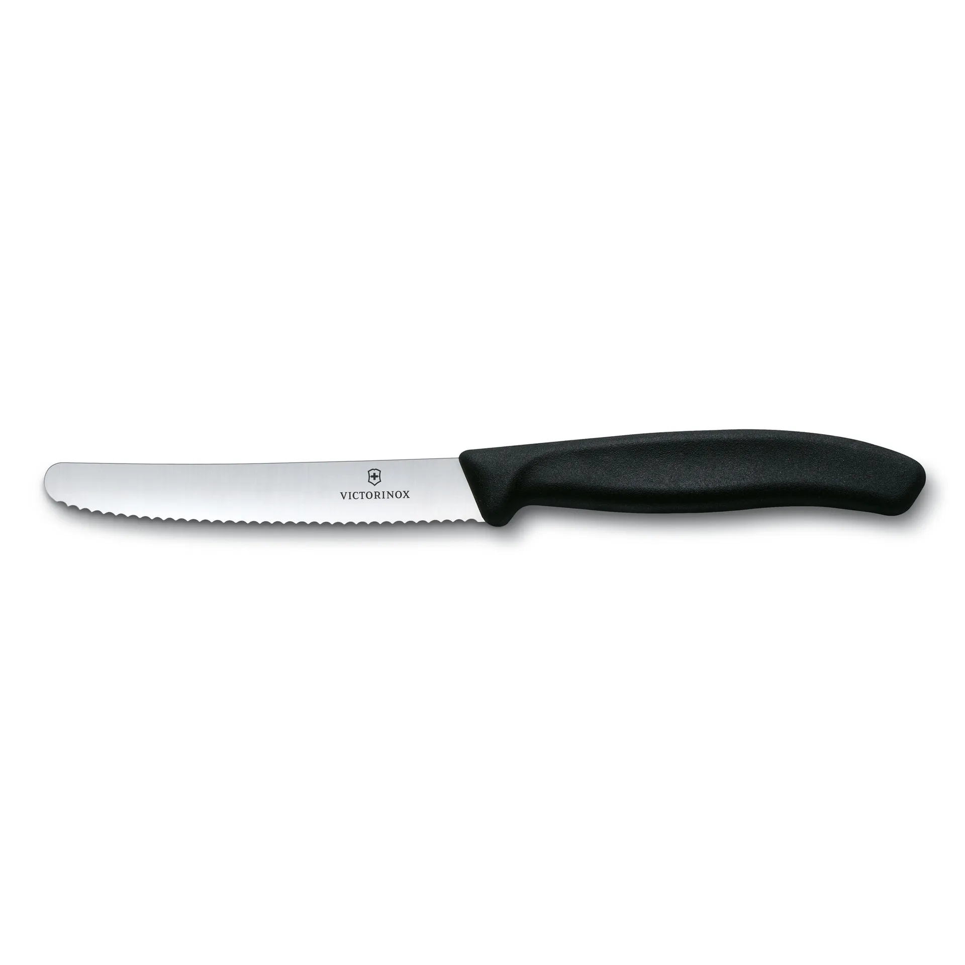 Cuchillo tomatero / de salchicha Swiss Classic 11 cm, negro Victorinox