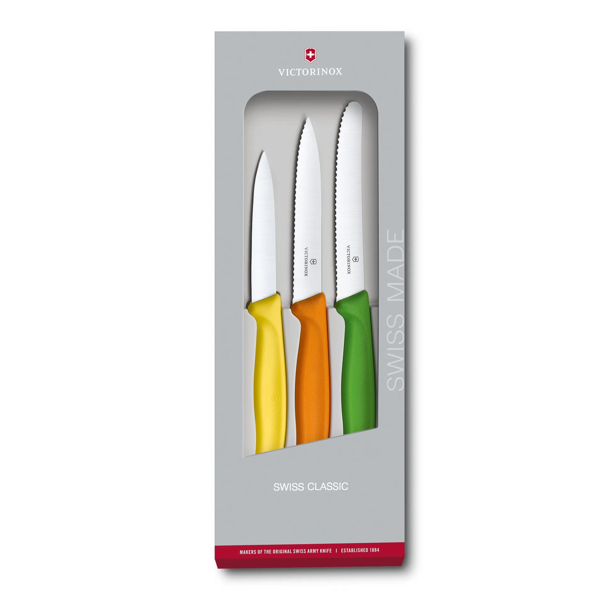 Set de 3 cuchillos peladores Swiss Classic, acero inoxidable Victorinox