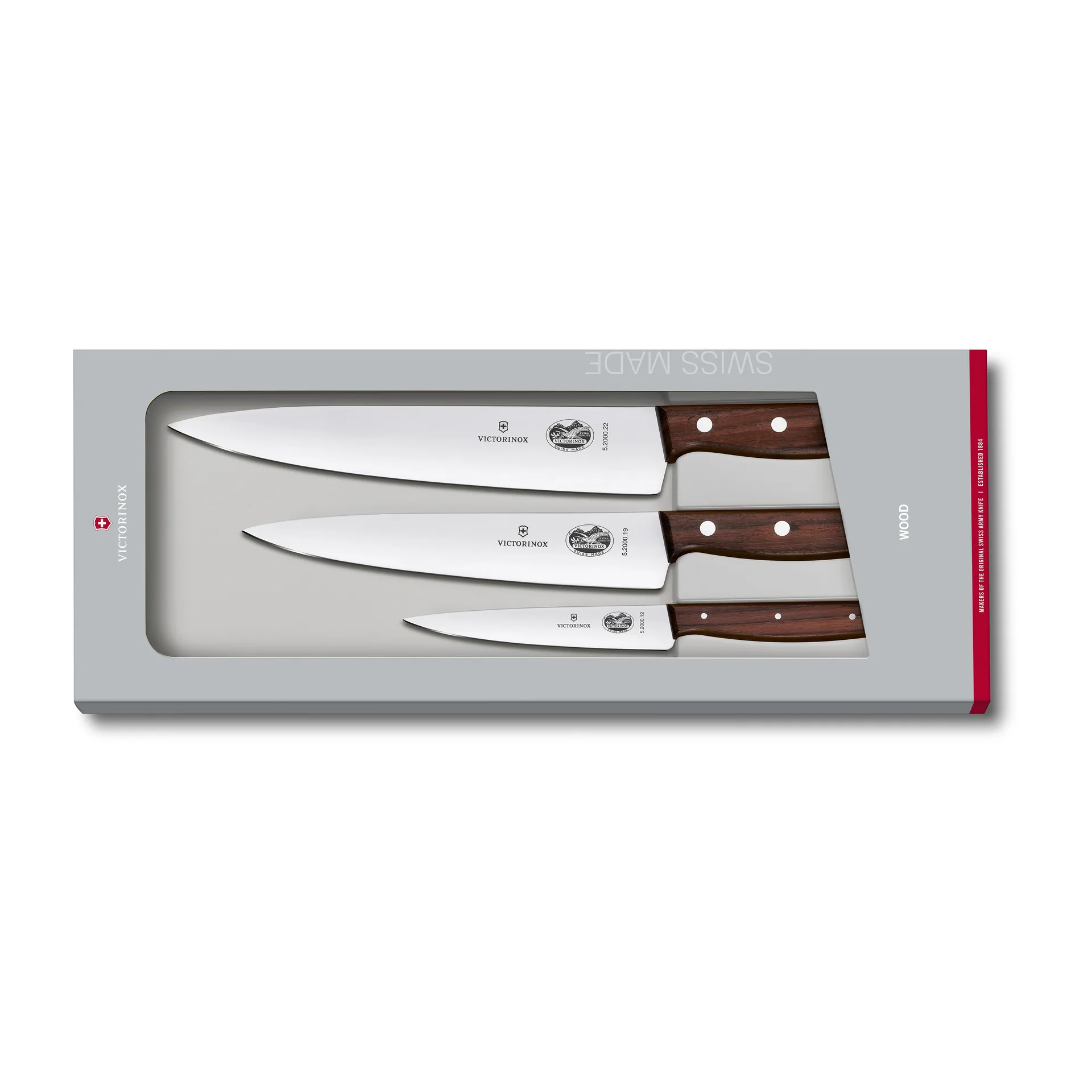 Set de cuchillos de cocina Wood 3 piezas, acero inoxidable-arce Victorinox