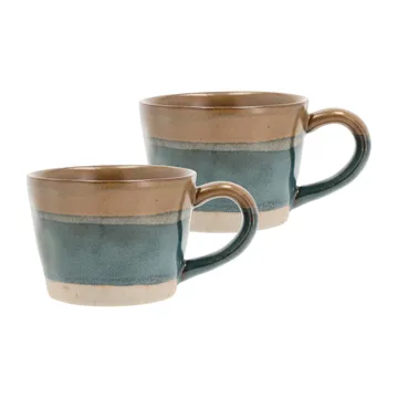 2 Tazas con asa Evig 30 cl - Azul-marrón - Villa Collection