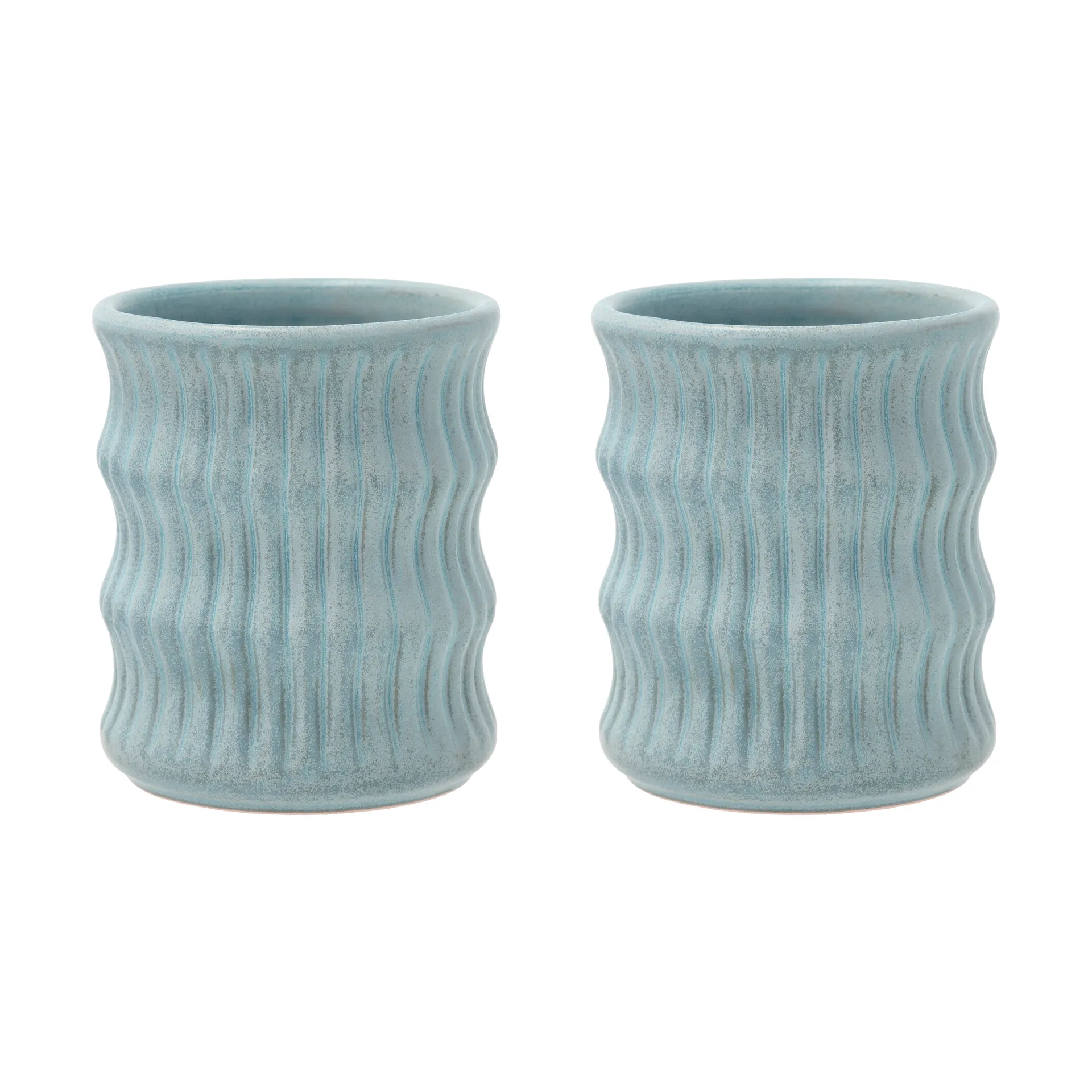 4 Tazas Styles con diseño acanalado 30 cl, Azul Villa Collection