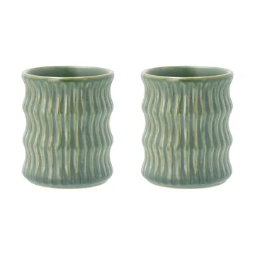 4 Tazas Styles con diseño acanalado 30 cl - Verde - Villa Collection
