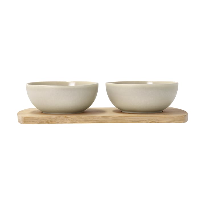 Bandeja de bambú con 2 cuencos Shoku - Beige - Villa Collection