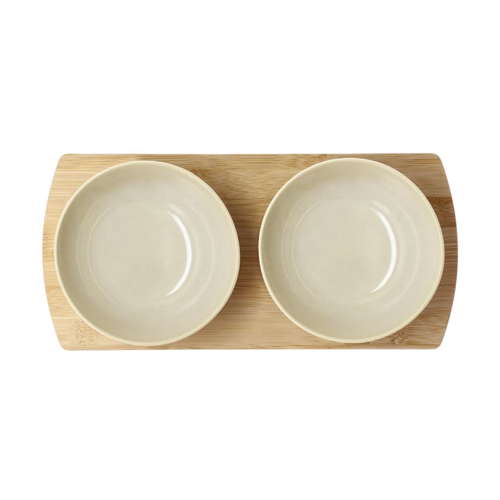 Bandeja de bambú con 2 cuencos Shoku, Beige Villa Collection