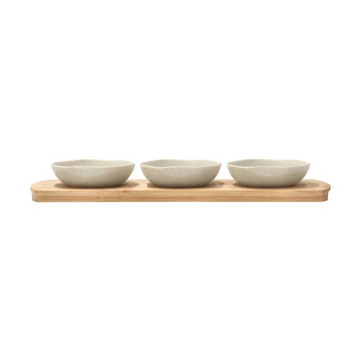 Bandeja de bambú con 3 cuencos Shoku - Beige - Villa Collection