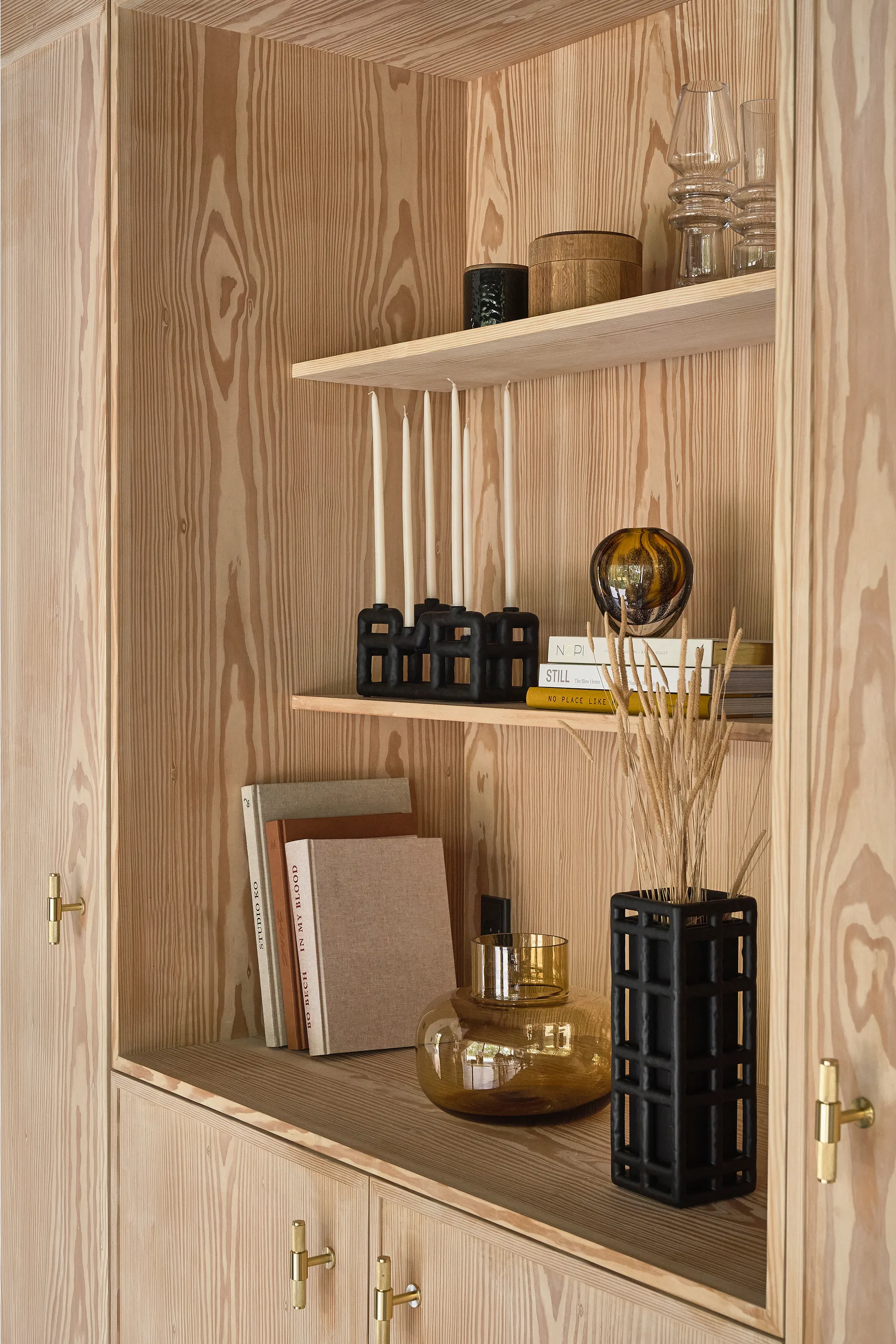 Candelabro Lyst 6 velas, negro Villa Collection