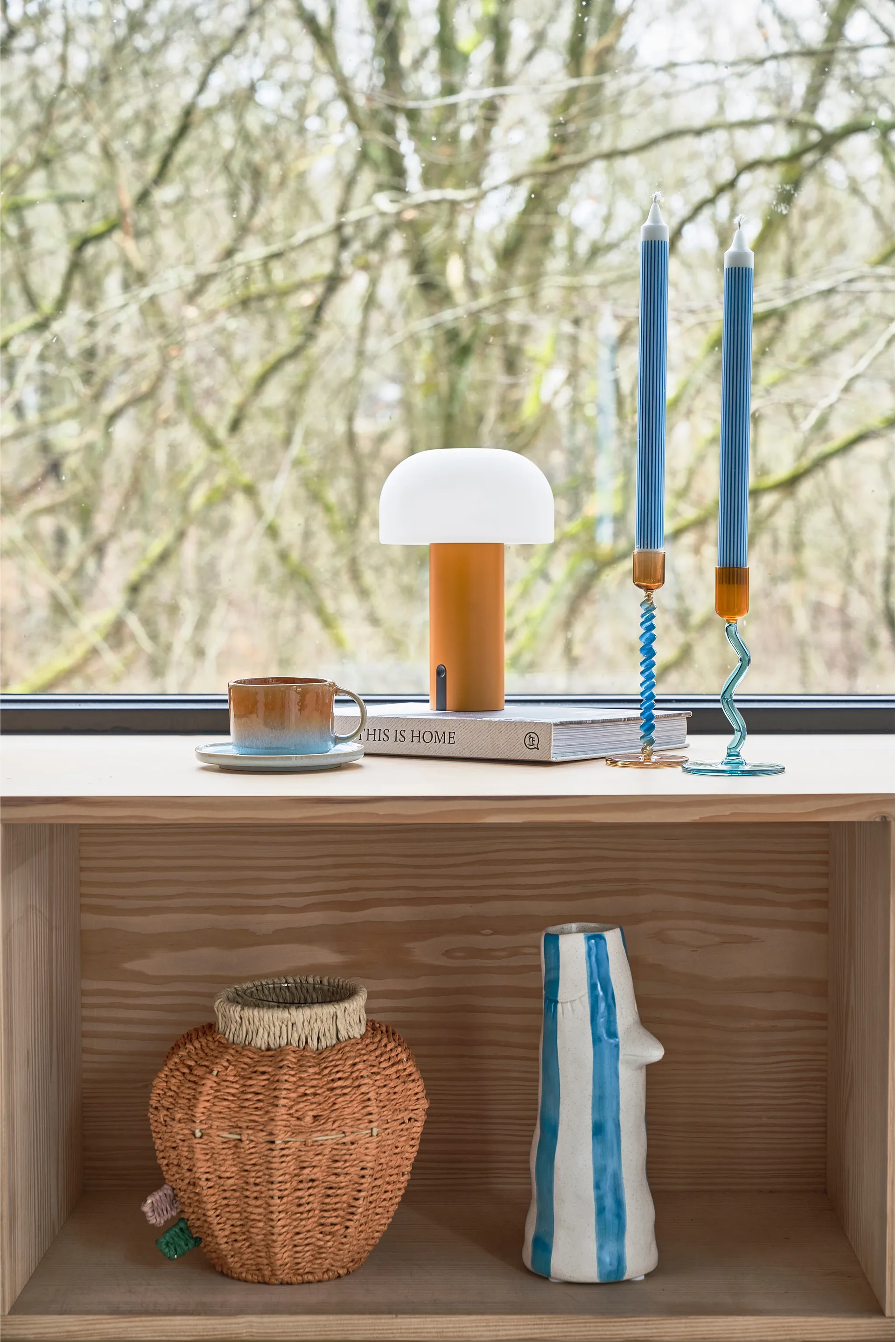 Candelabro Styles 15,3 cm, Blue-amber Villa Collection