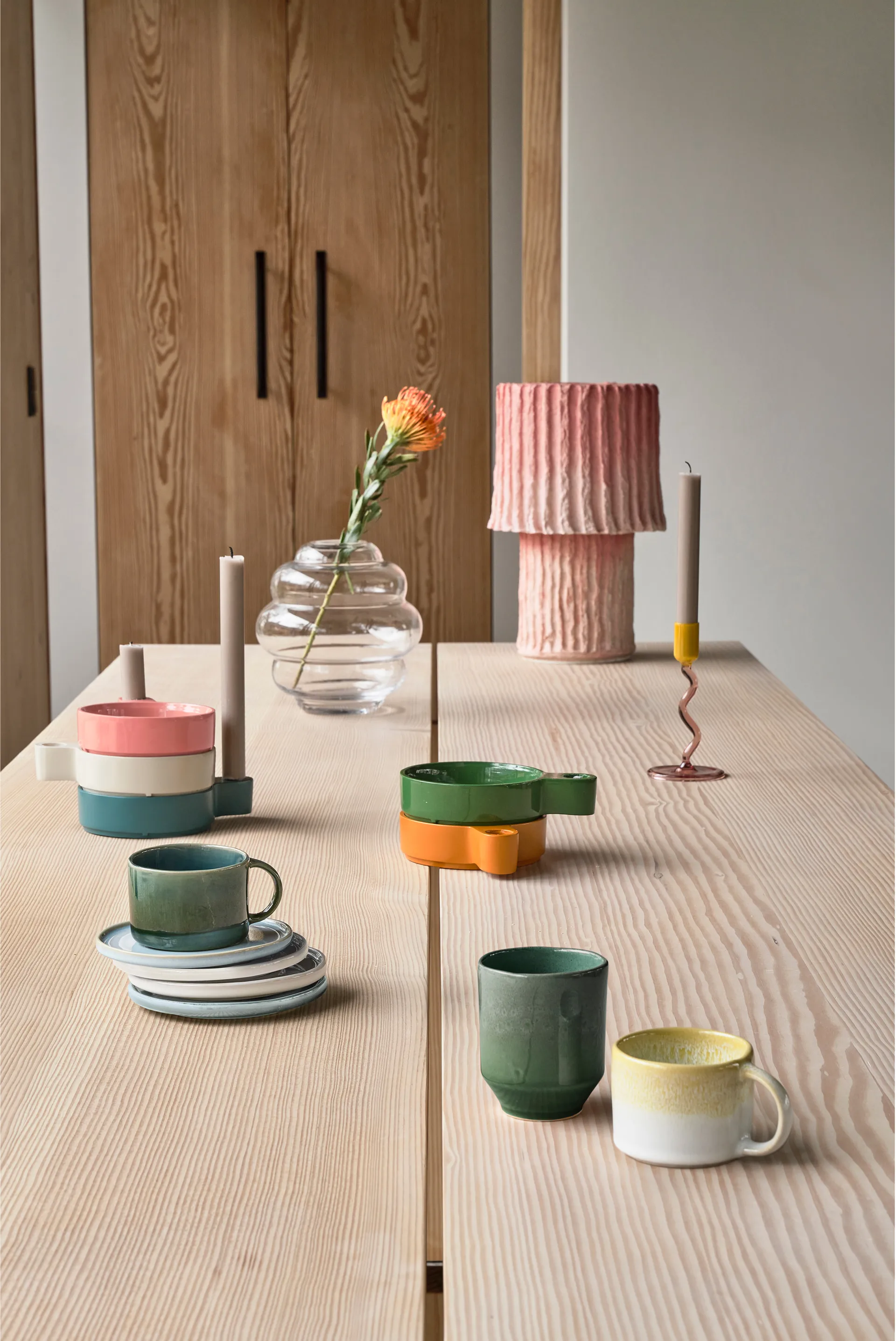 Candelabro Styles 15,3 cm, Pink-yellow Villa Collection