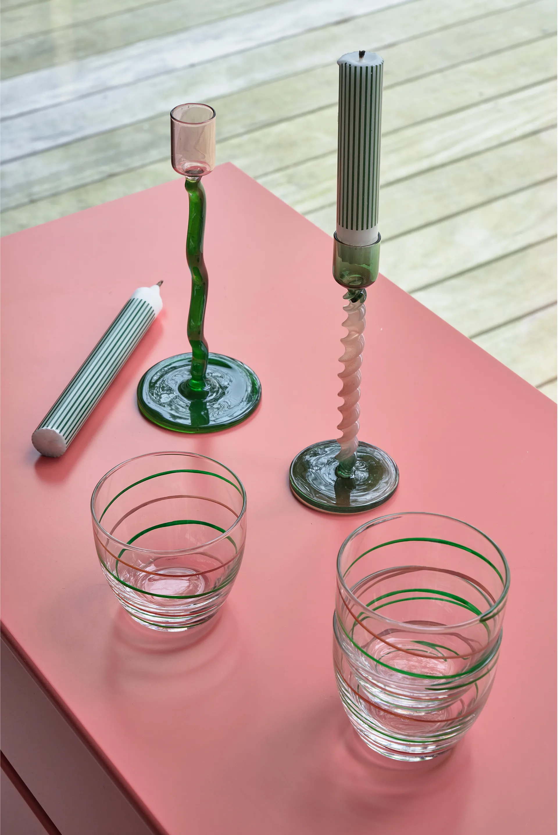 Candelabro Styles 19,6 cm, Green-pink Villa Collection
