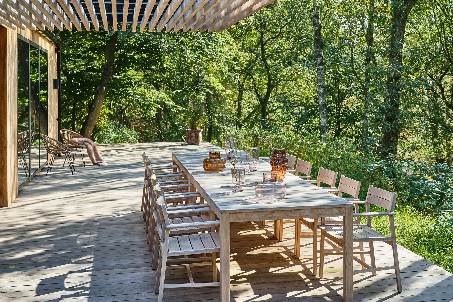 Jarrón de vidrio Baks Ø17,5 cm, marrón Villa Collection