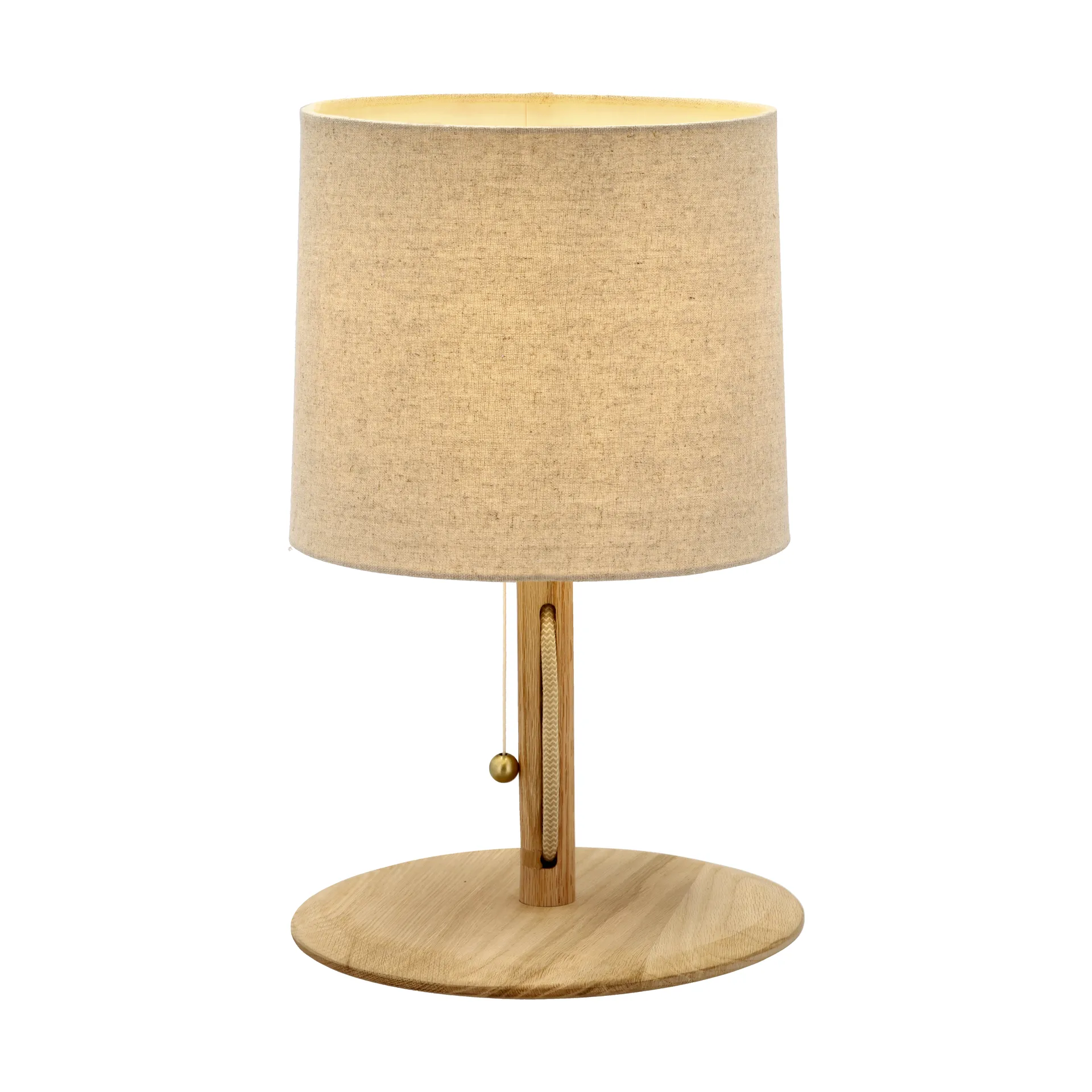 Lámpara de mesa Barv 41xØ26 cm, Roble macizo sin tratar Villa Collection