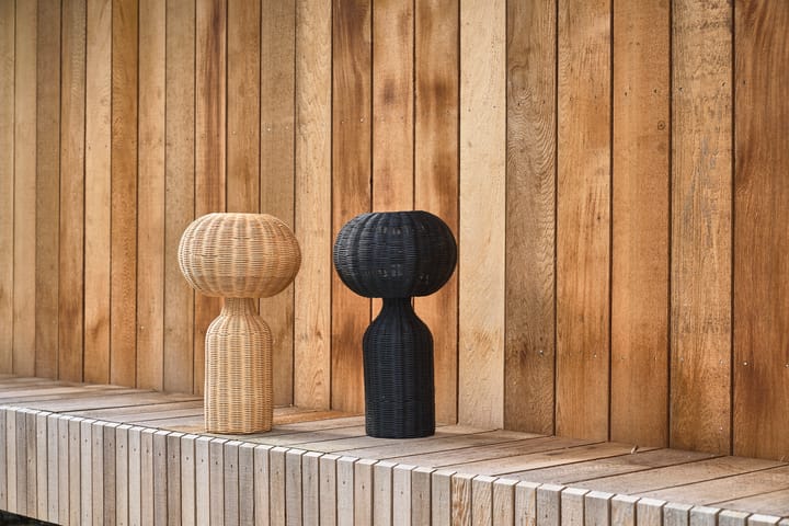Lámpara de mesa Werna ratán Ø30 cm, negro Villa Collection