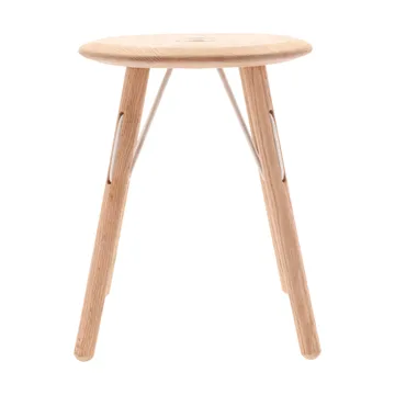 Taburete redondo Barv 45xØ37,7 cm - Roble macizo sin tratar - Villa Collection