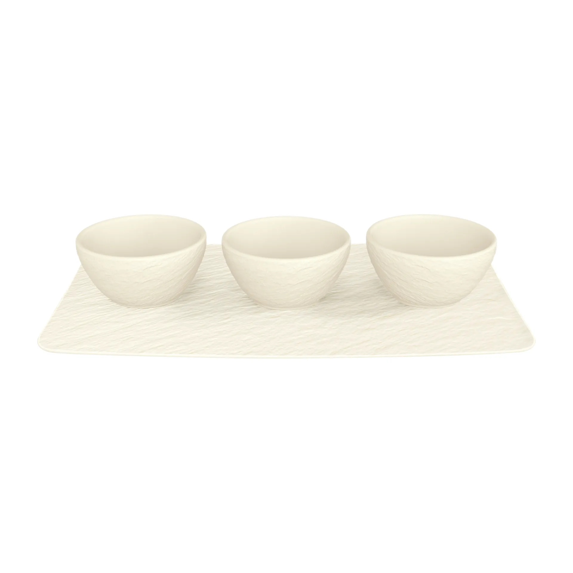 3 Boles para salsa con bandeja Manufacture Rock, Blanc Villeroy & Boch