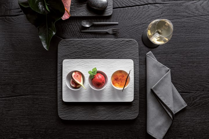3 Boles para salsa con bandeja Manufacture Rock, Blanc Villeroy & Boch